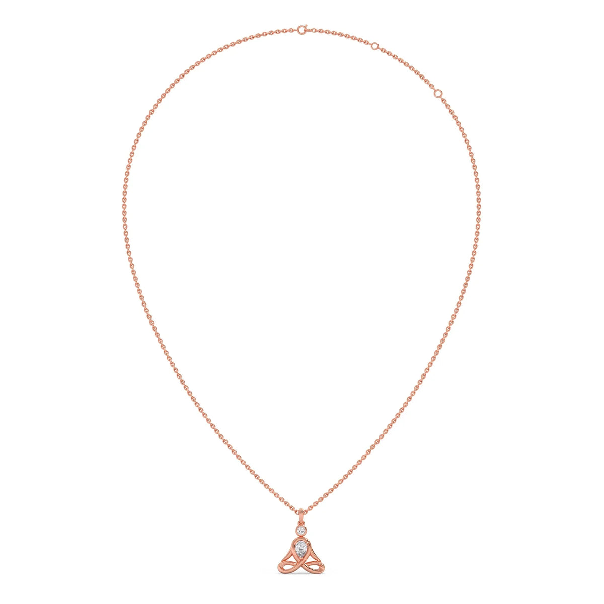 Lotus Pose Yoga Diamond Pendant Necklace