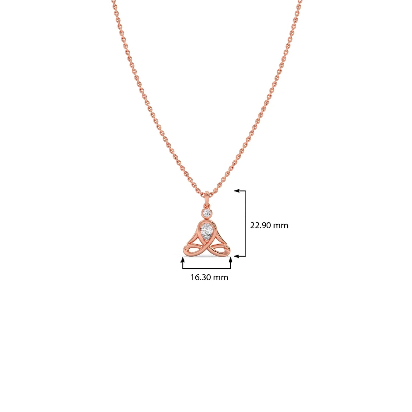 Lotus Pose Yoga Diamond Pendant Necklace
