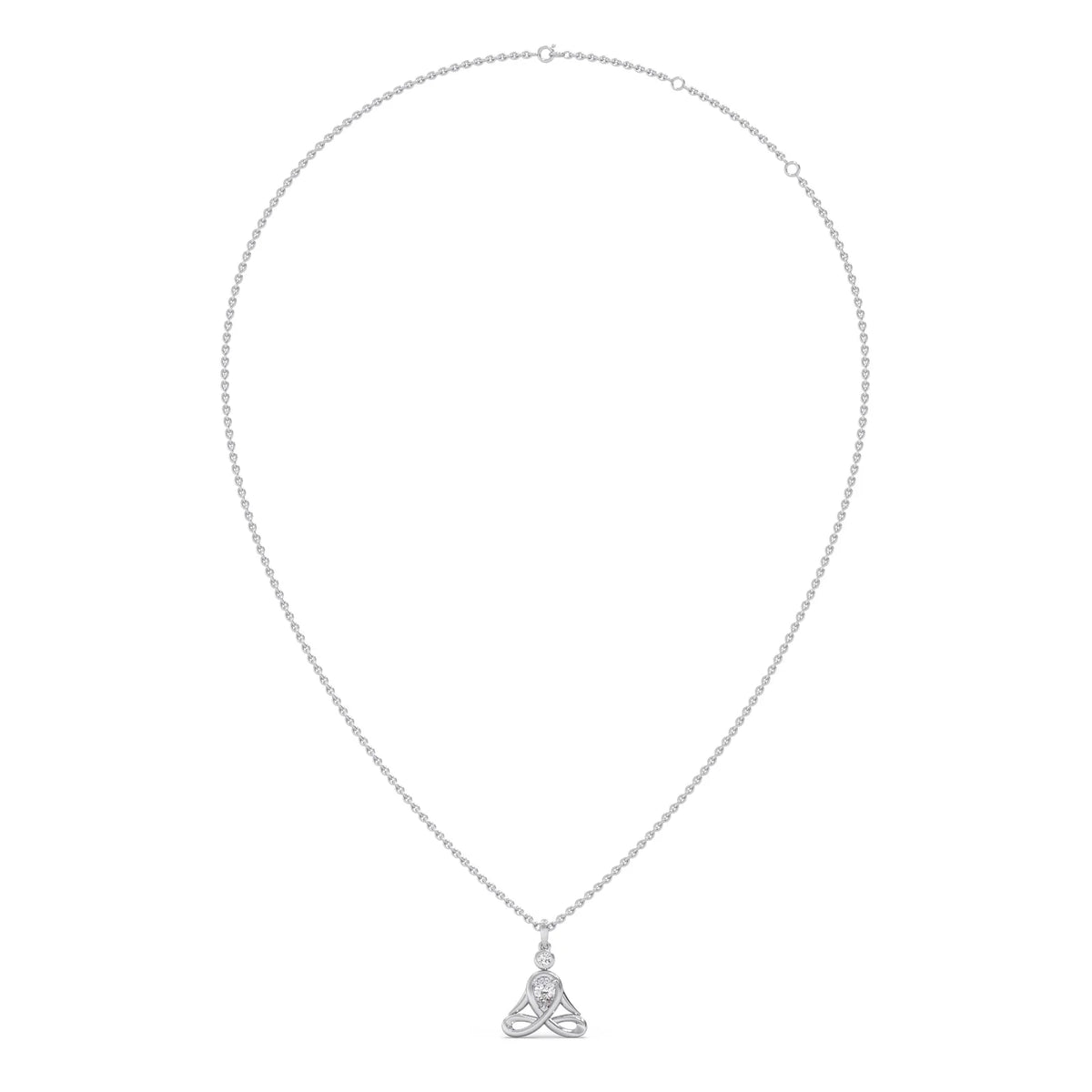 Lotus Pose Yoga Diamond Pendant Necklace