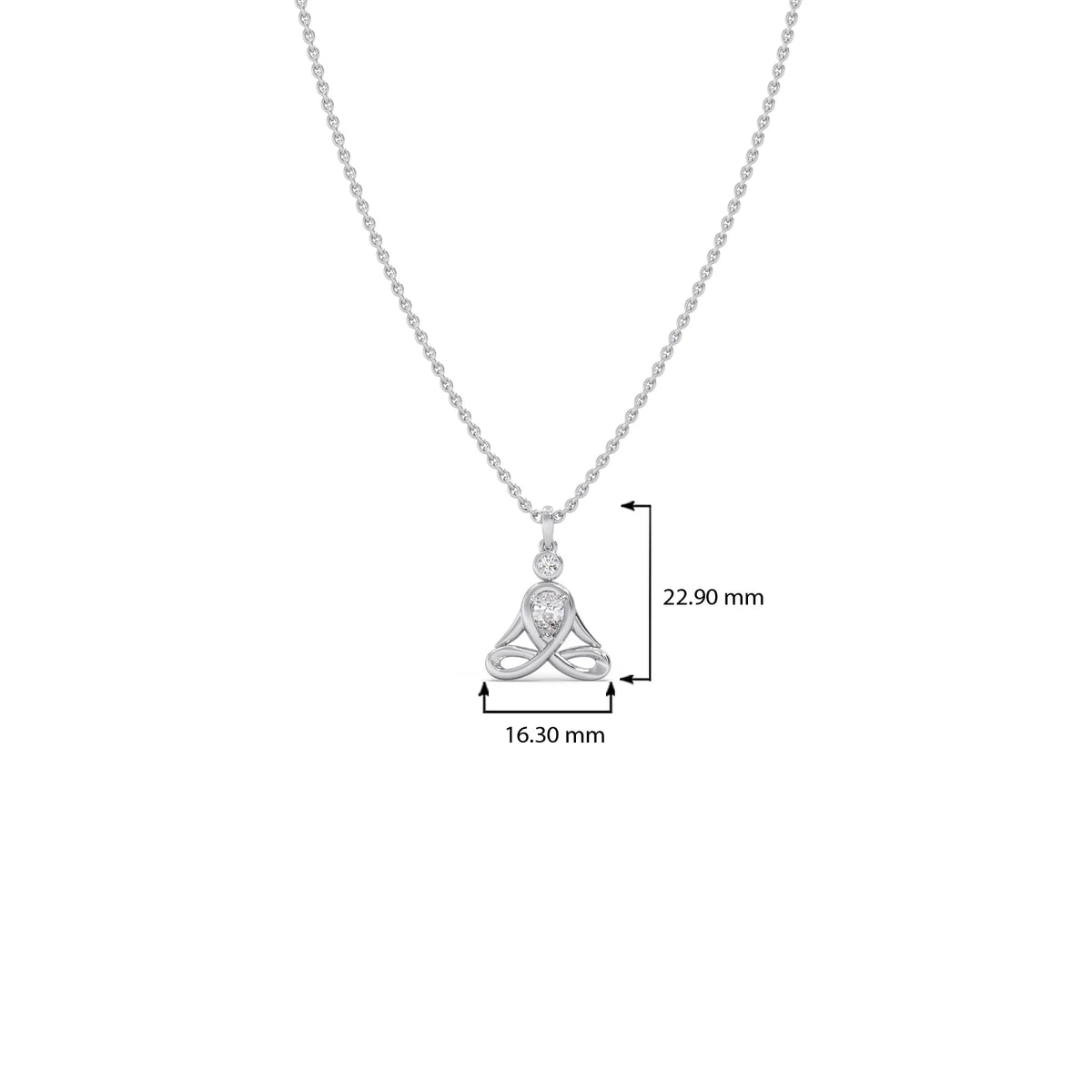 Lotus Pose Yoga Diamond Pendant Necklace