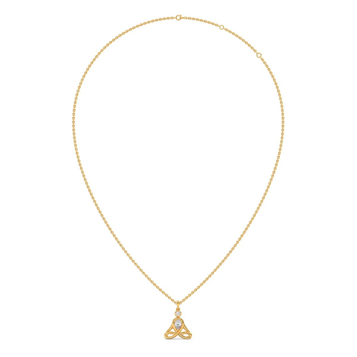 Lotus Pose Yoga Diamond Pendant Necklace