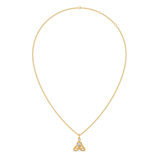 Lotus Pose Yoga Diamond Pendant Necklace