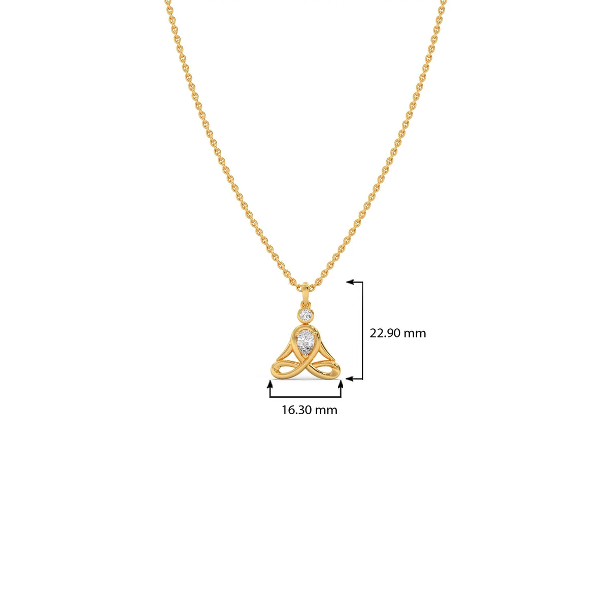 Lotus Pose Yoga Diamond Pendant Necklace