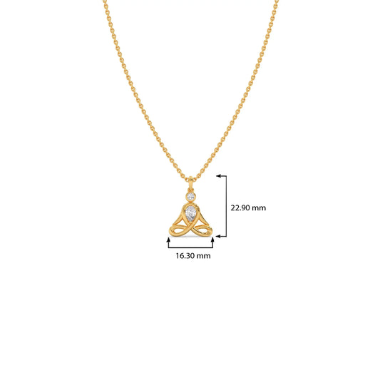 Lotus Pose Yoga Diamond Pendant Necklace
