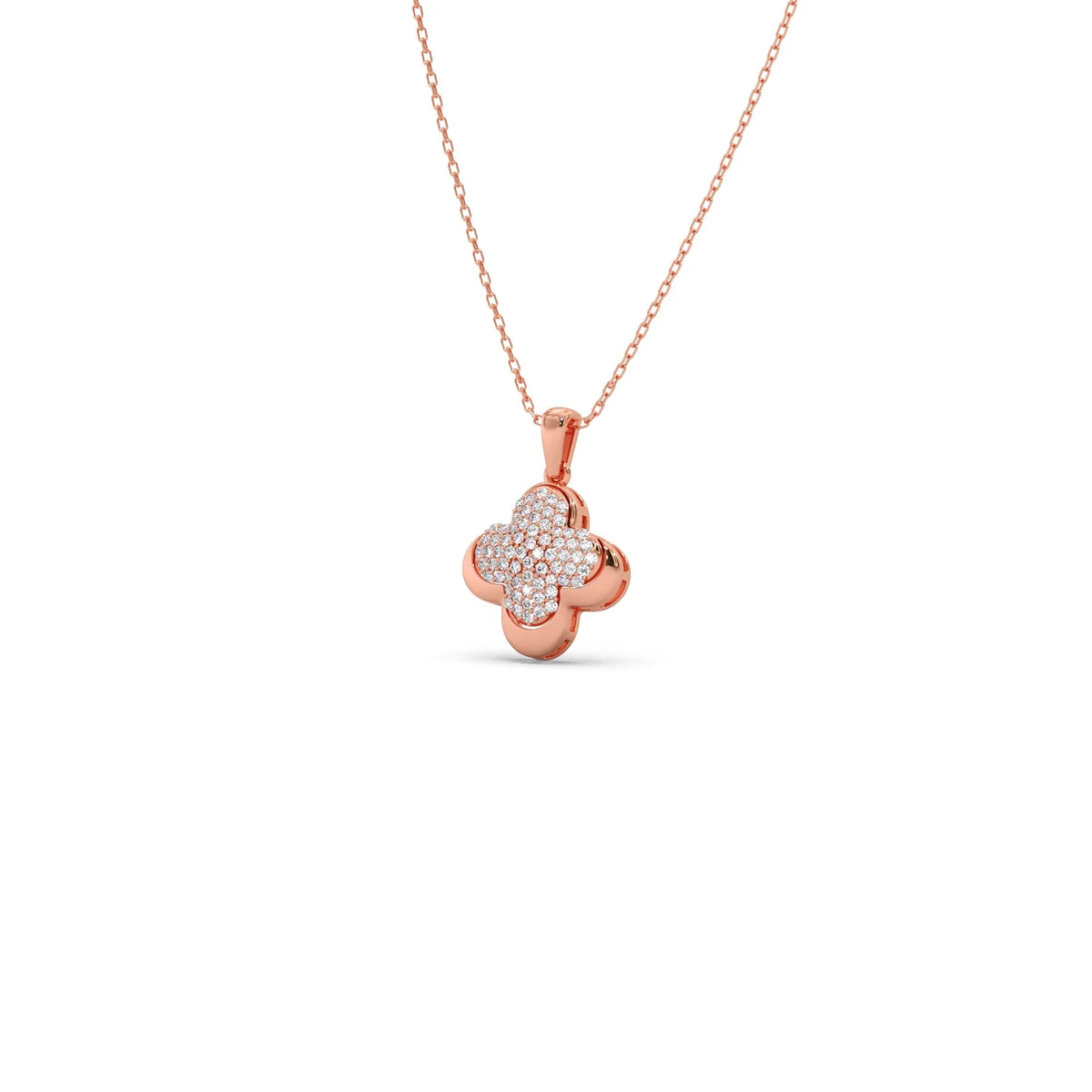 Clover Round Diamond Pendant