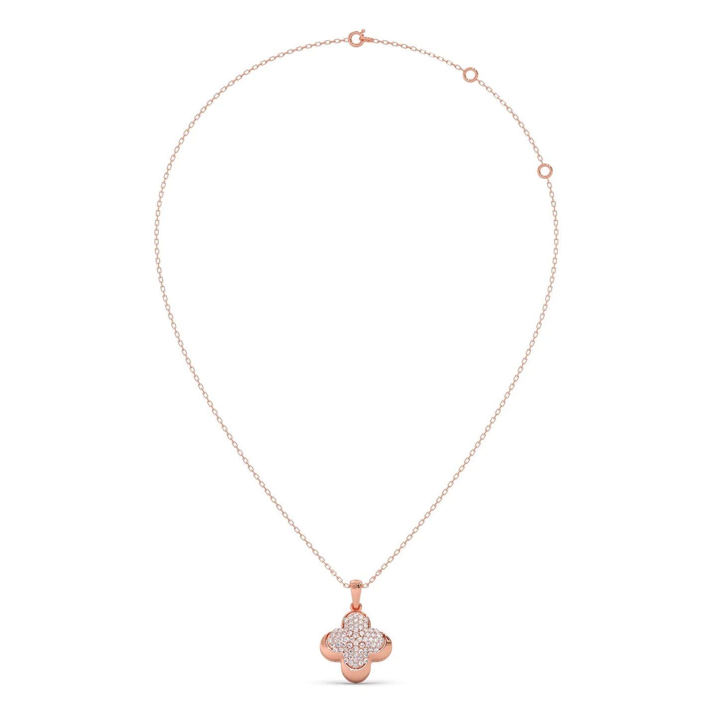 Clover Round Diamond Pendant