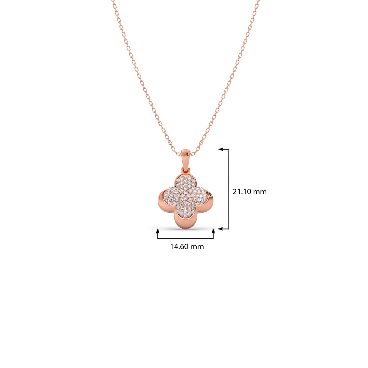 Clover Round Diamond Pendant