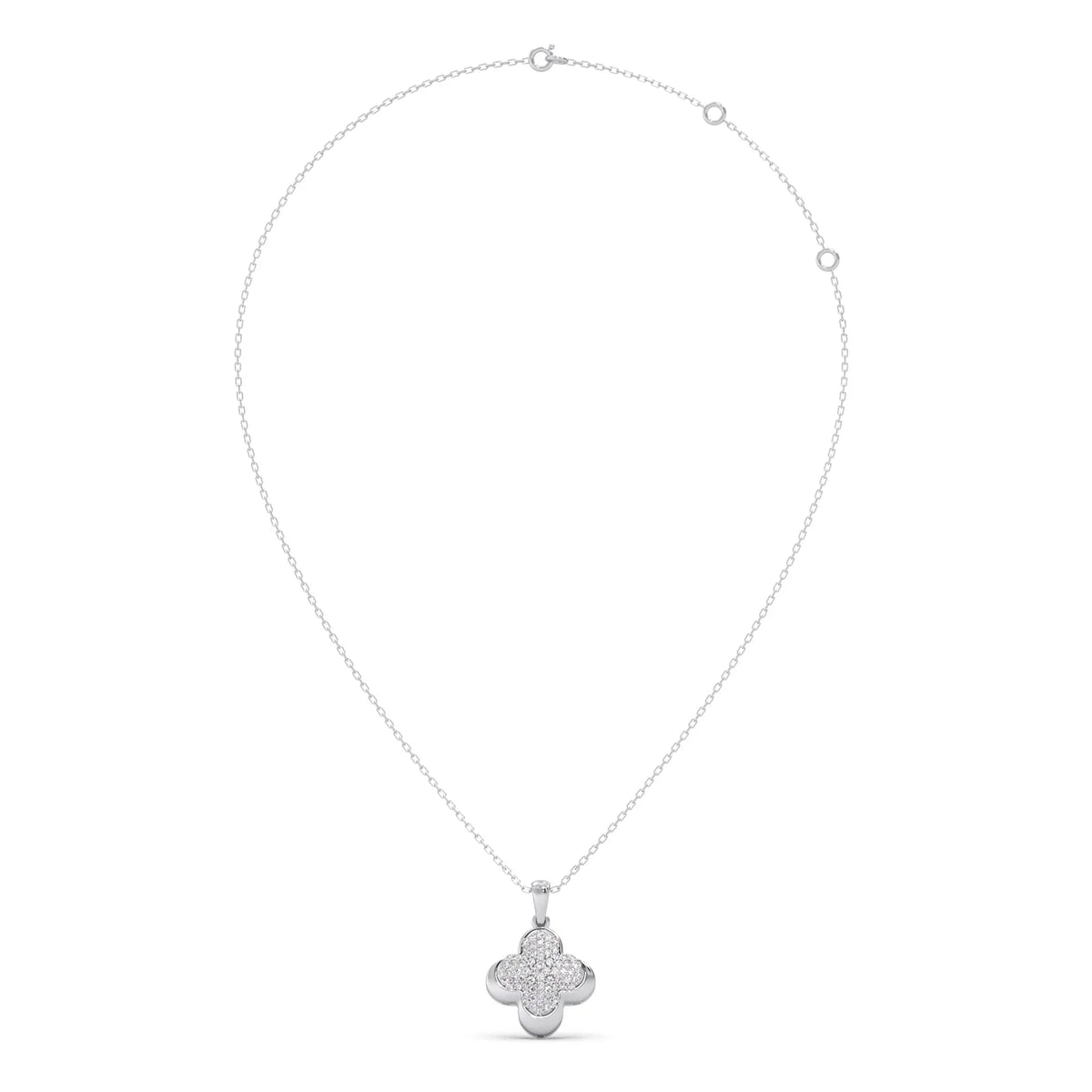 Clover Round Diamond Pendant