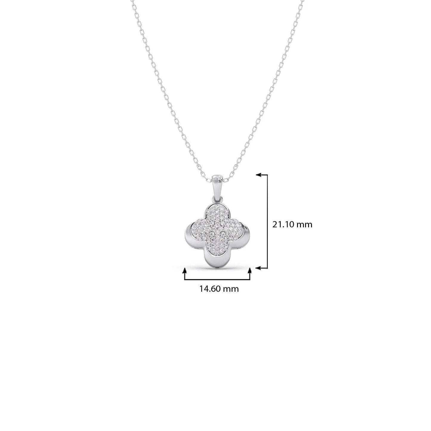Clover Round Diamond Pendant