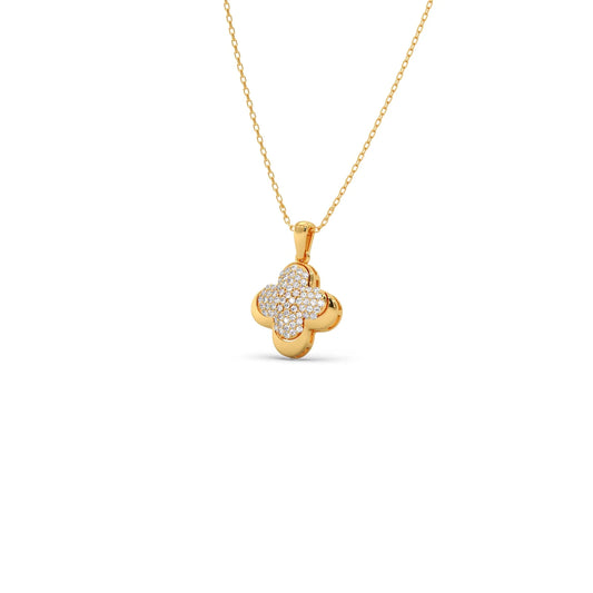 Clover Round Diamond Pendant