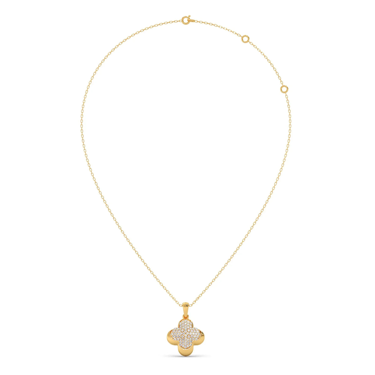 Clover Round Diamond Pendant