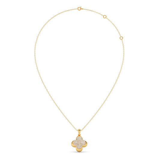 Clover Round Diamond Pendant