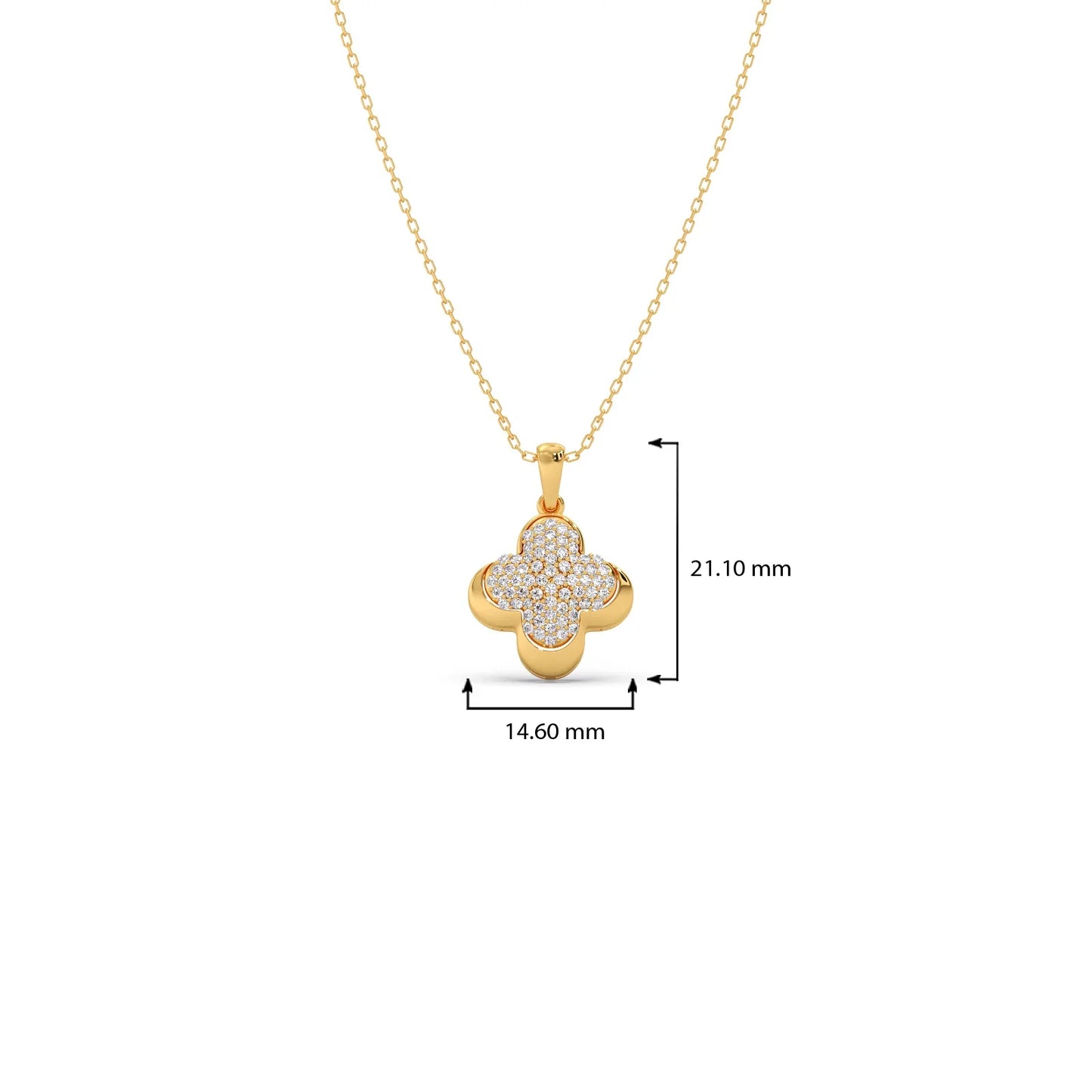 Clover Round Diamond Pendant