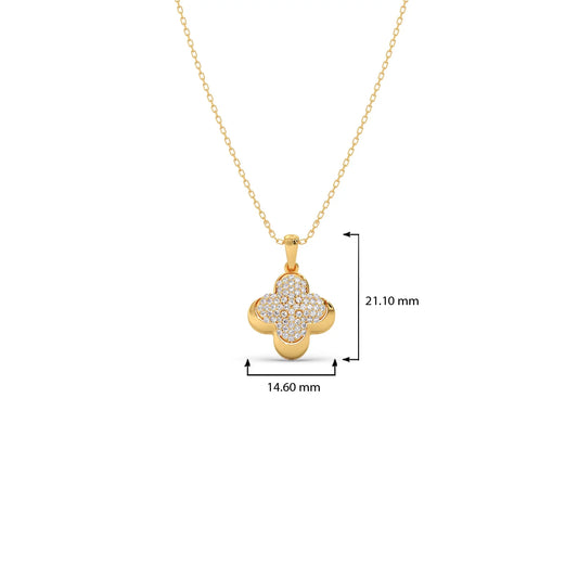 Clover Round Diamond Pendant