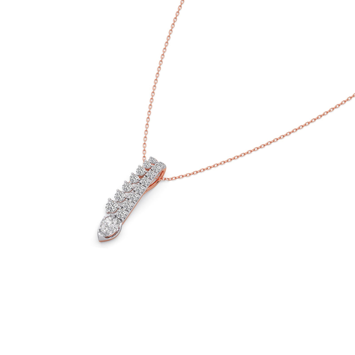 Linear Peardrop Diamond Pendant