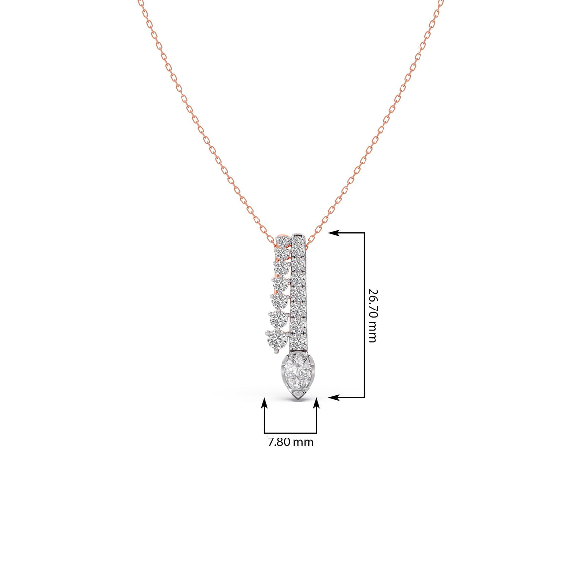 Linear Peardrop Diamond Pendant