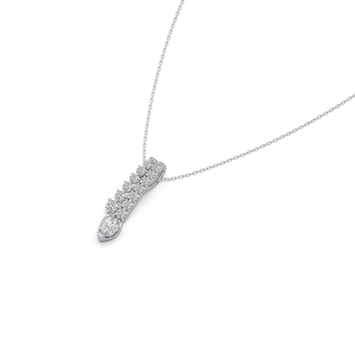 Linear Peardrop Diamond Pendant