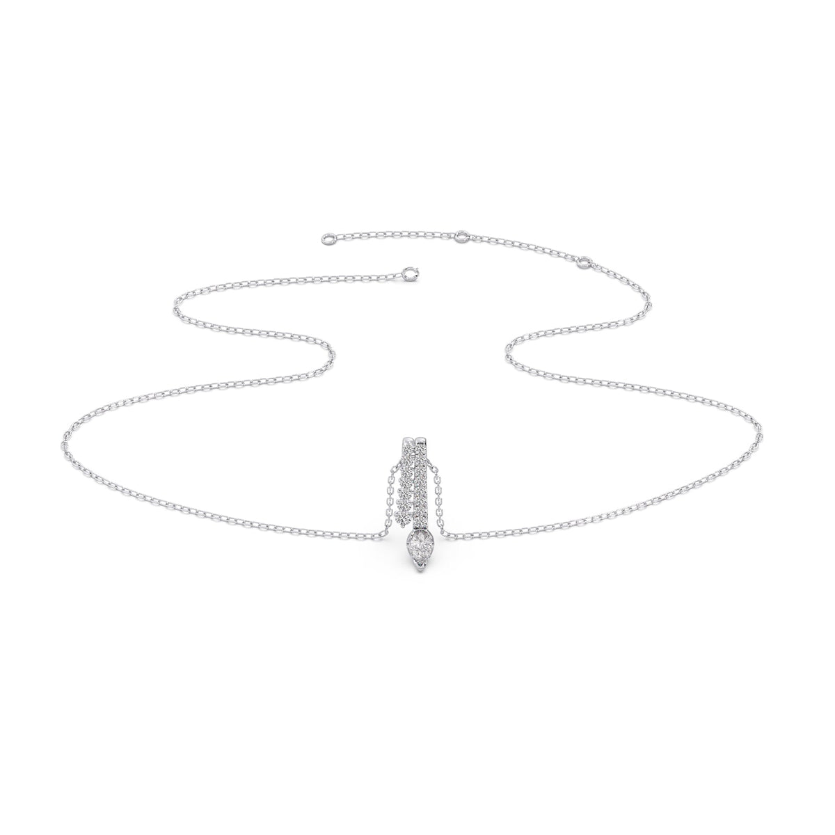 Linear Peardrop Diamond Pendant
