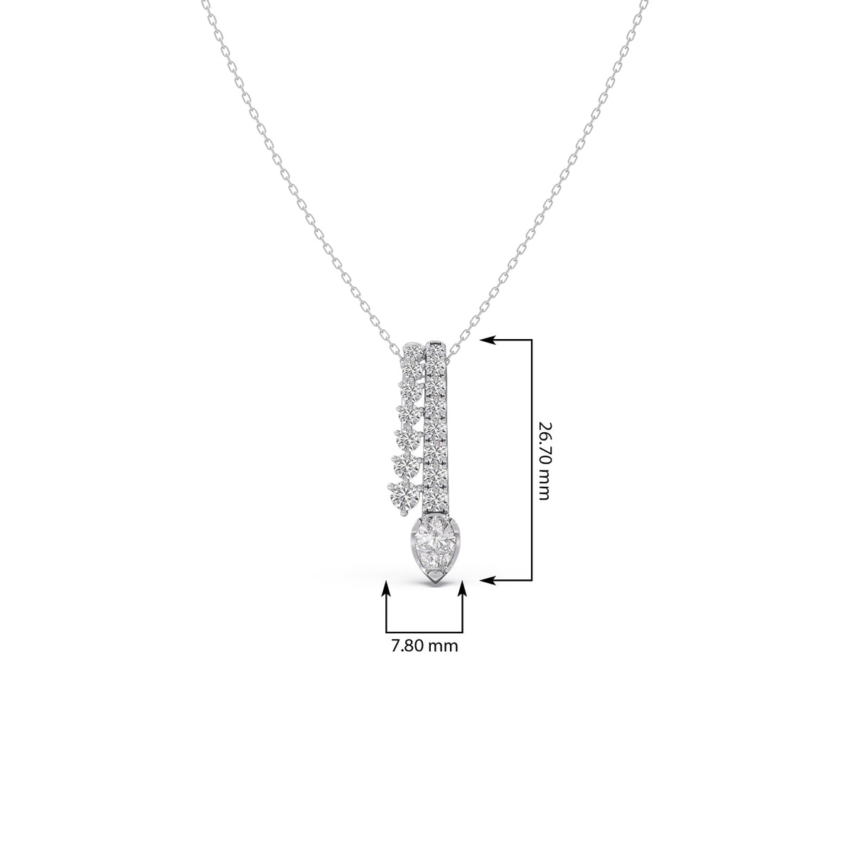 Linear Peardrop Diamond Pendant