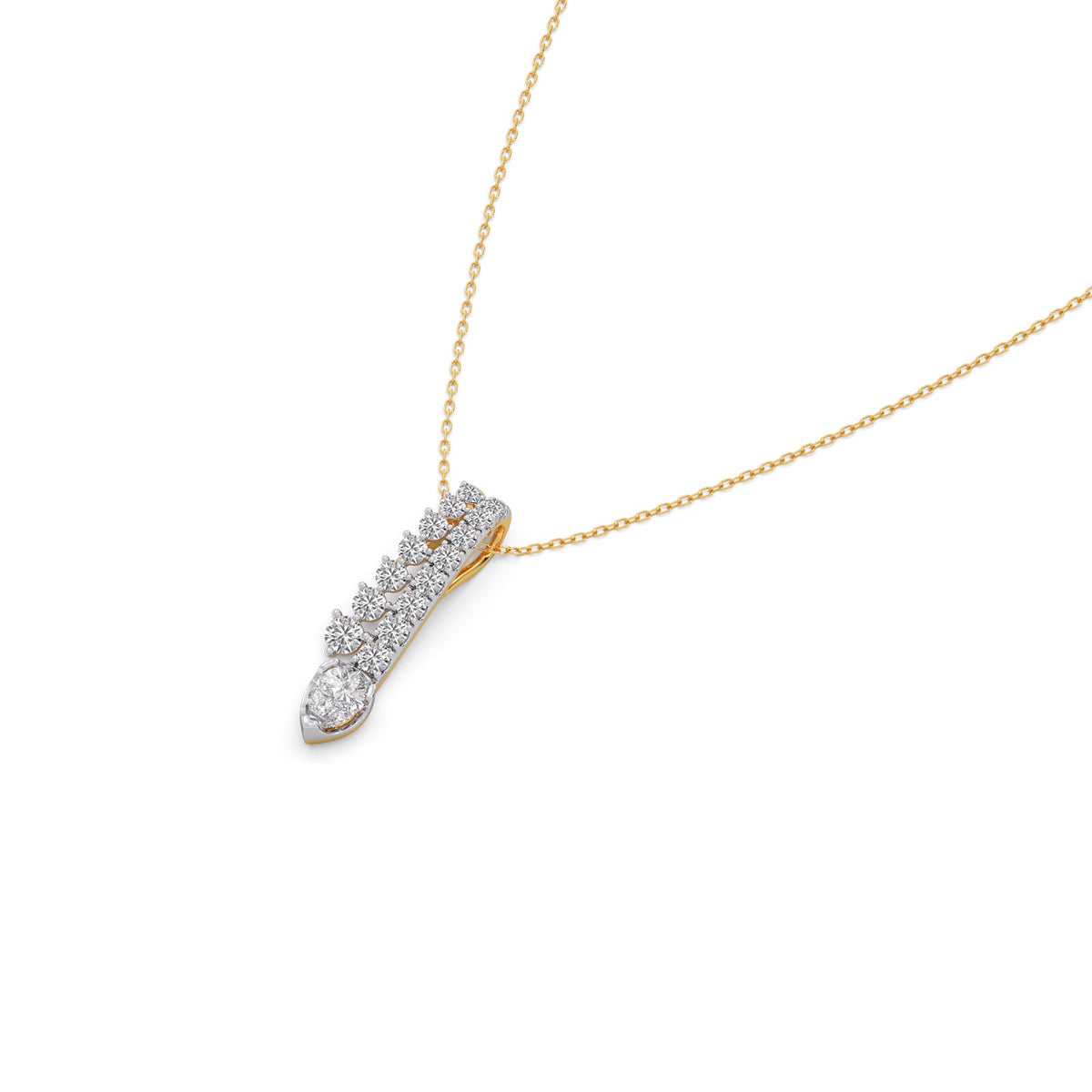 Linear Peardrop Diamond Pendant