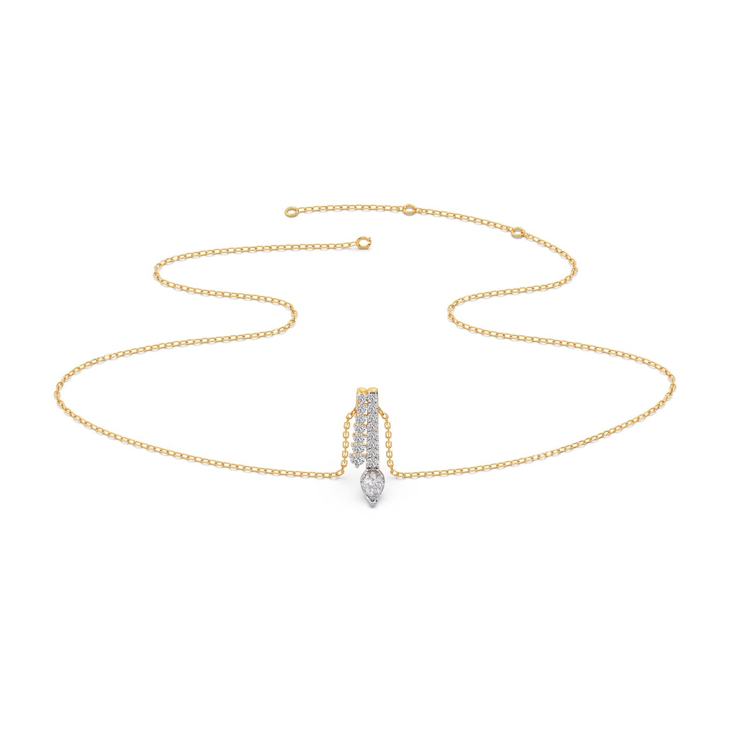 Linear Peardrop Diamond Pendant