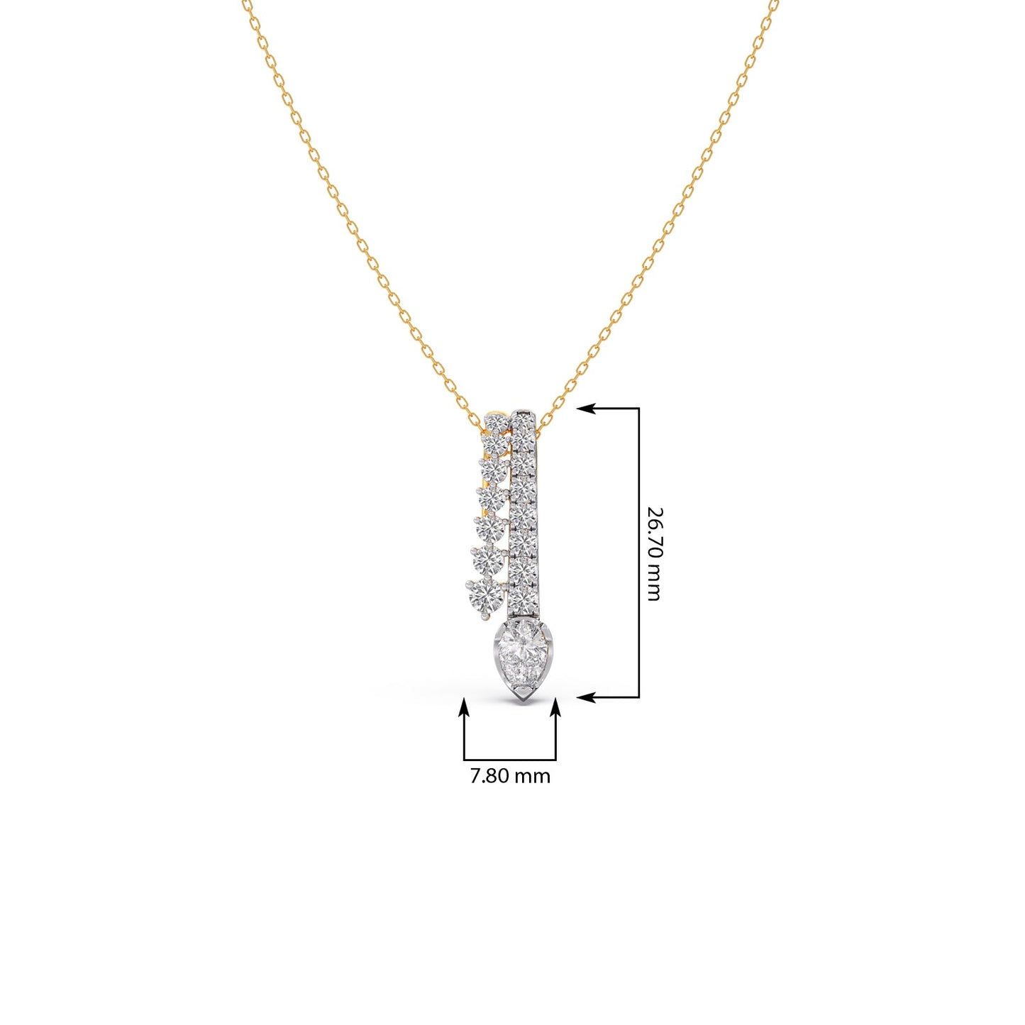 Linear Peardrop Diamond Pendant