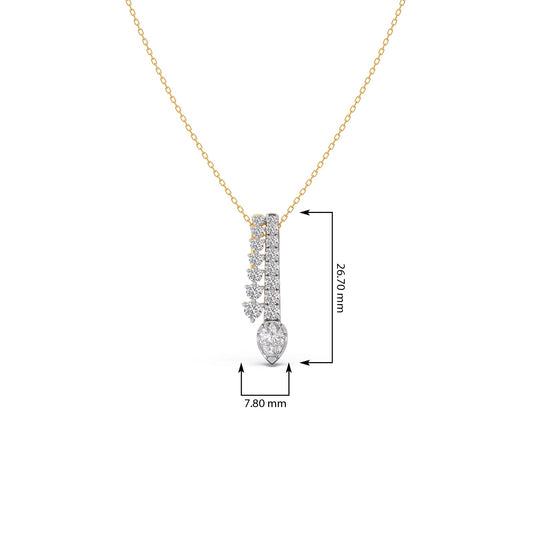 Linear Peardrop Diamond Pendant