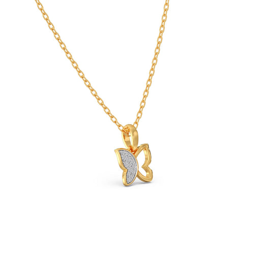 Half Diamond Butterfly Pendant