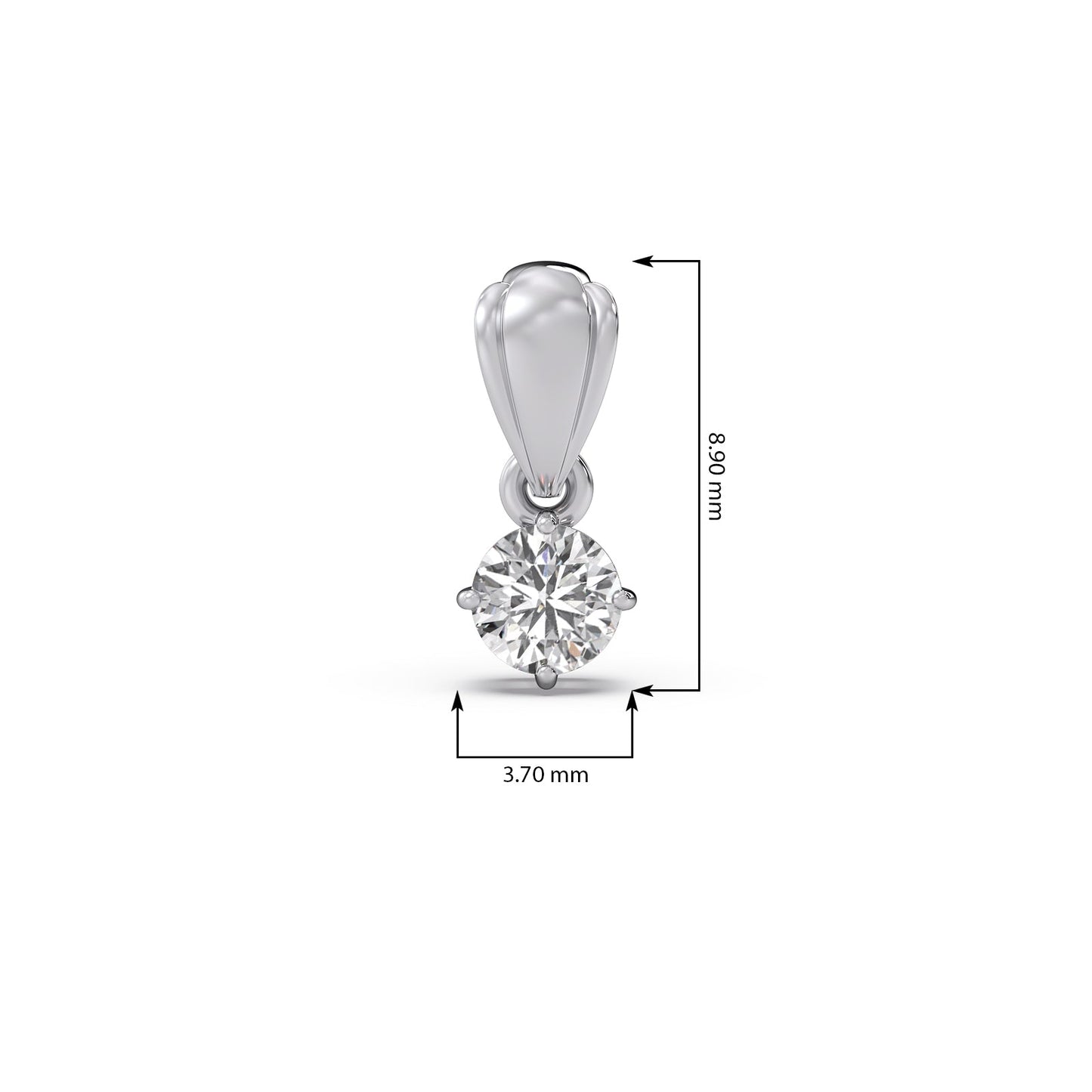 Round Diamond Bail Pendant