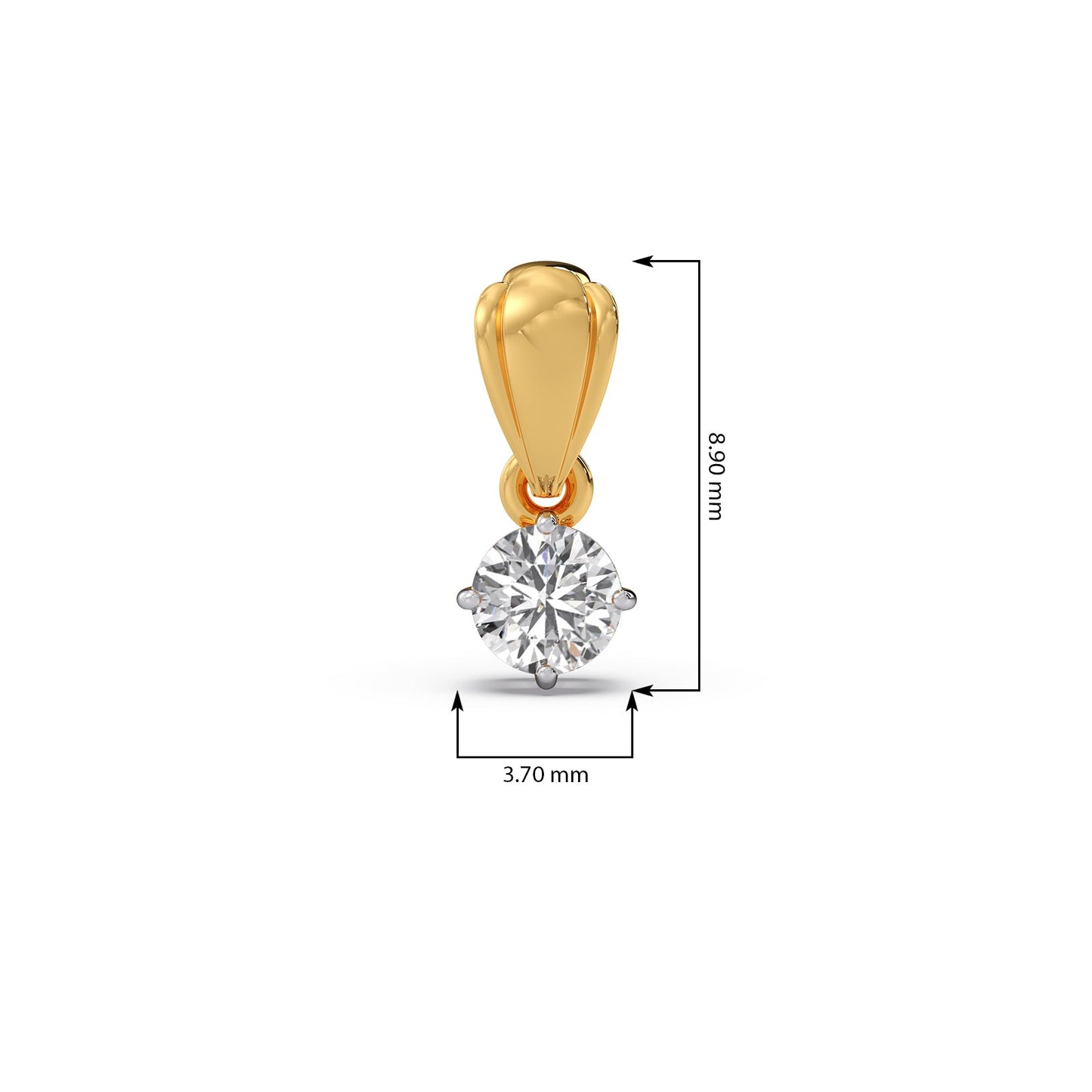 Round Diamond Bail Pendant