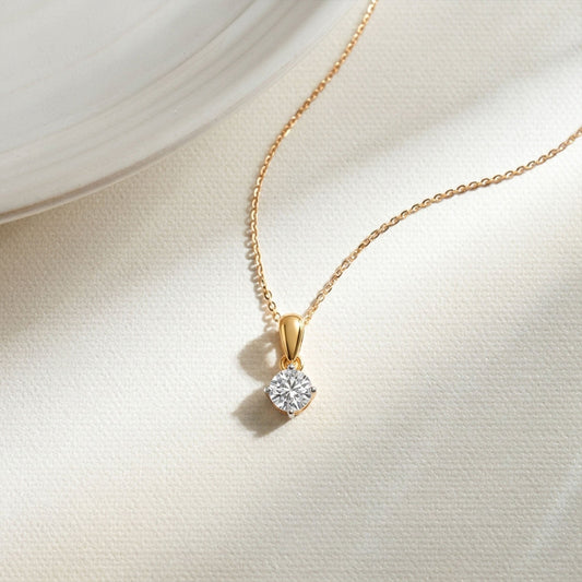 Round Diamond Bail Pendant