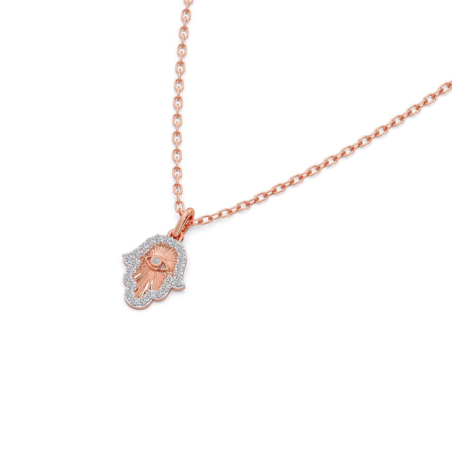 Hamsa Hand Diamond Pendant