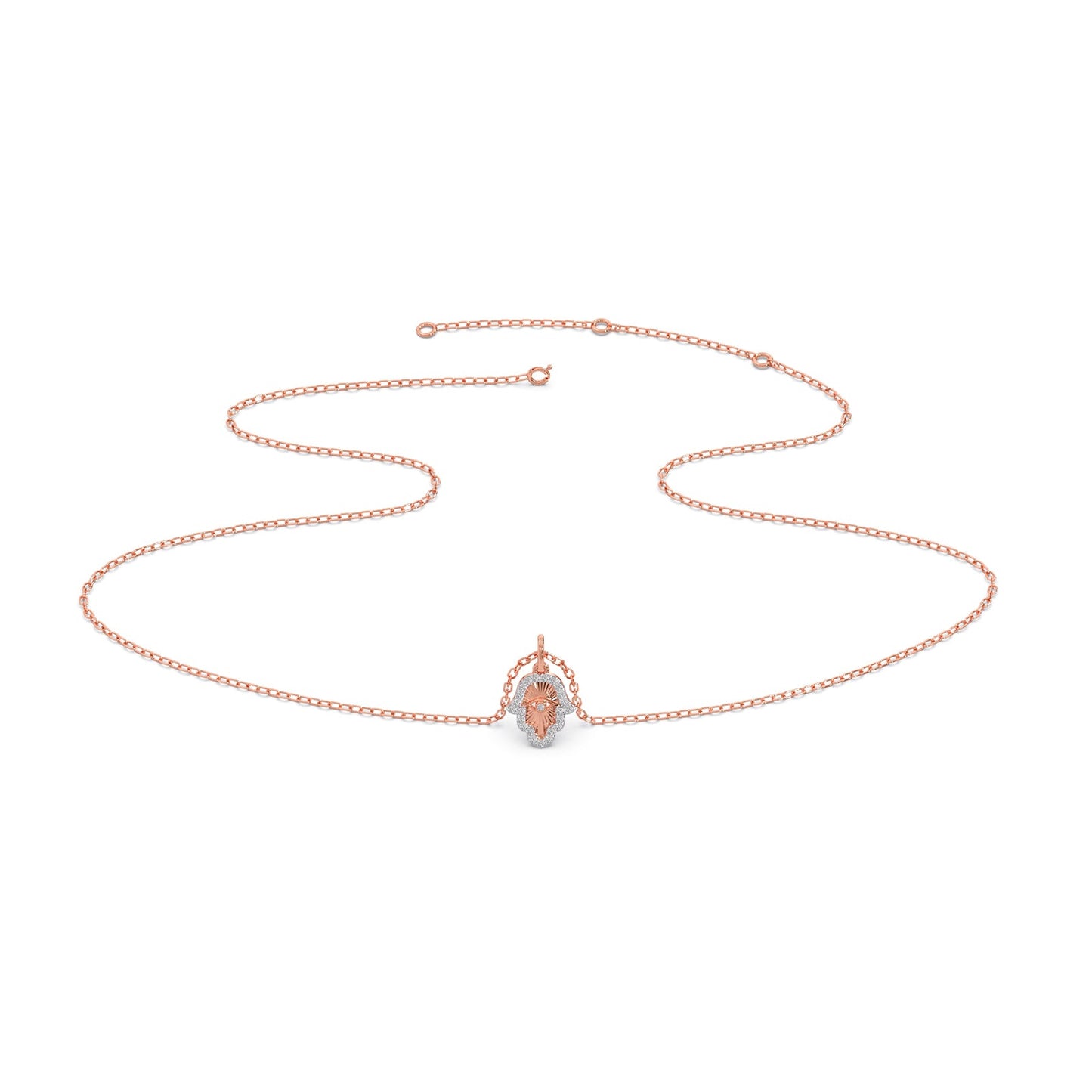 Hamsa Hand Diamond Pendant