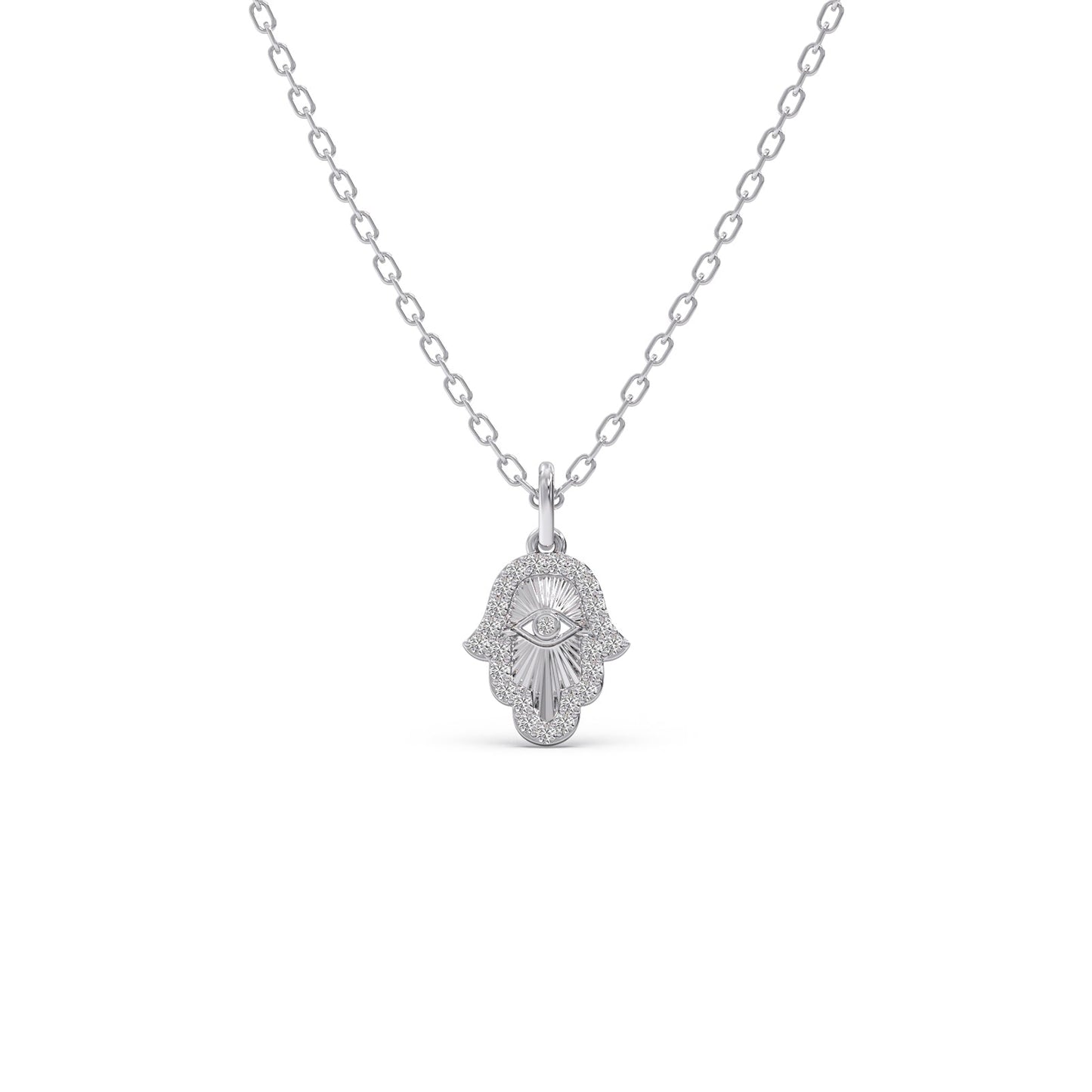 Hamsa Hand Diamond Pendant