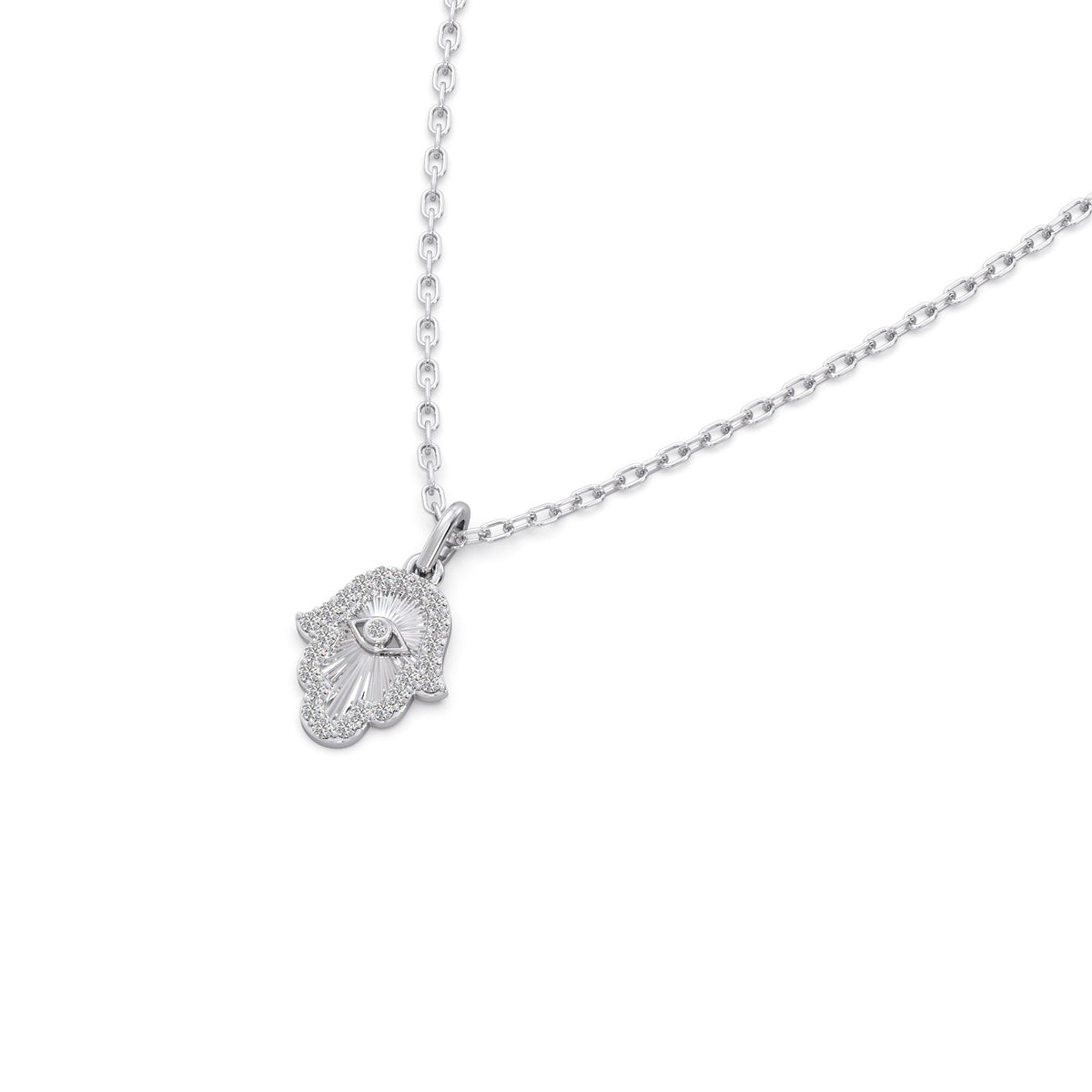 Hamsa Hand Diamond Pendant