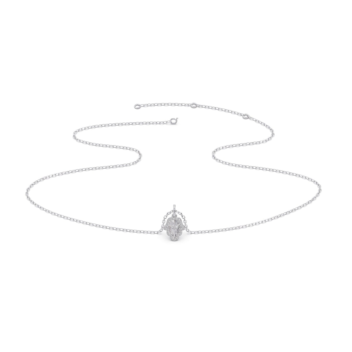 Hamsa Hand Diamond Pendant