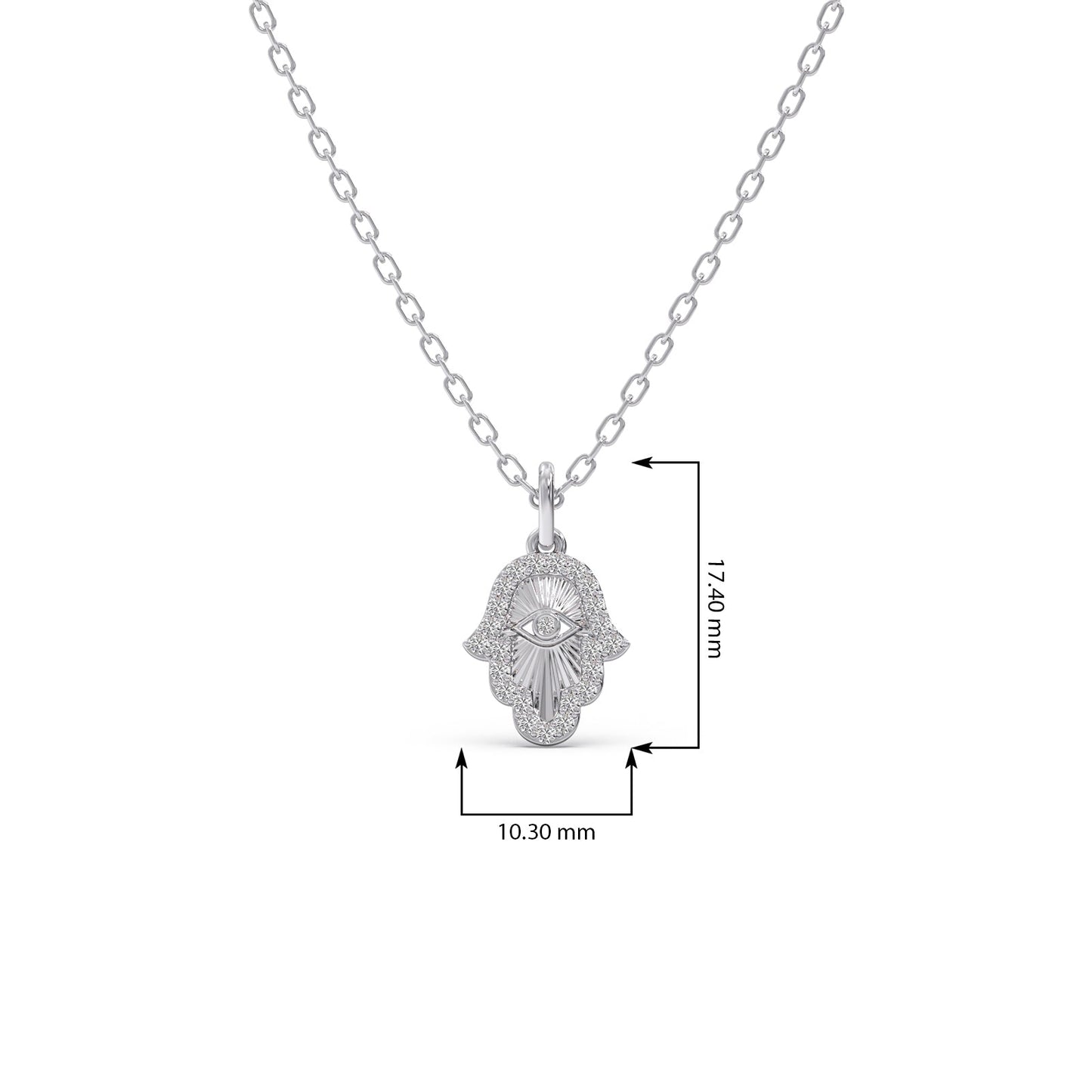 Hamsa Hand Diamond Pendant