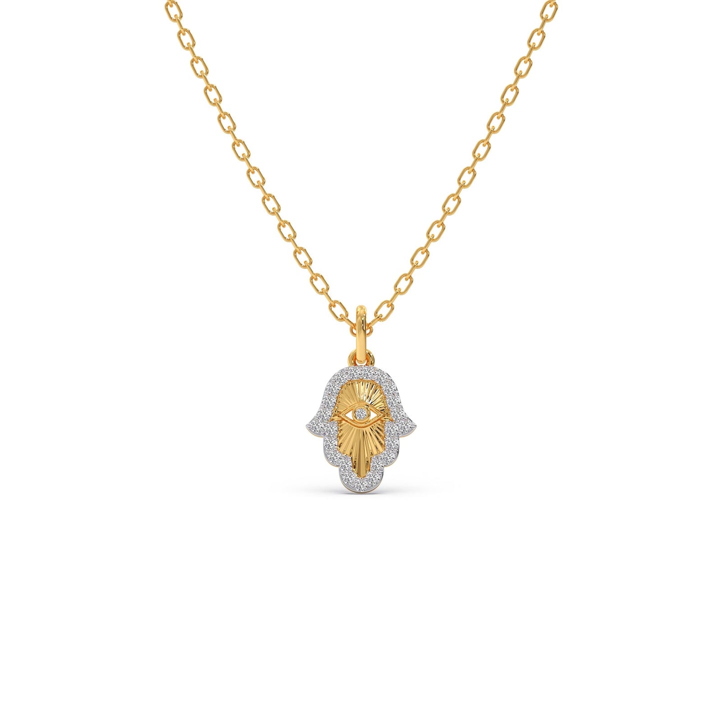 Hamsa Hand Diamond Pendant
