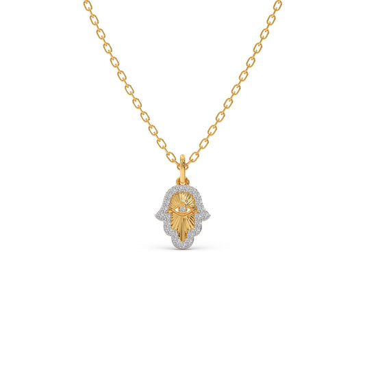 Hamsa Hand Diamond Pendant