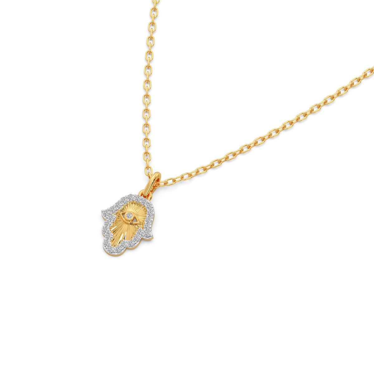 Hamsa Hand Diamond Pendant