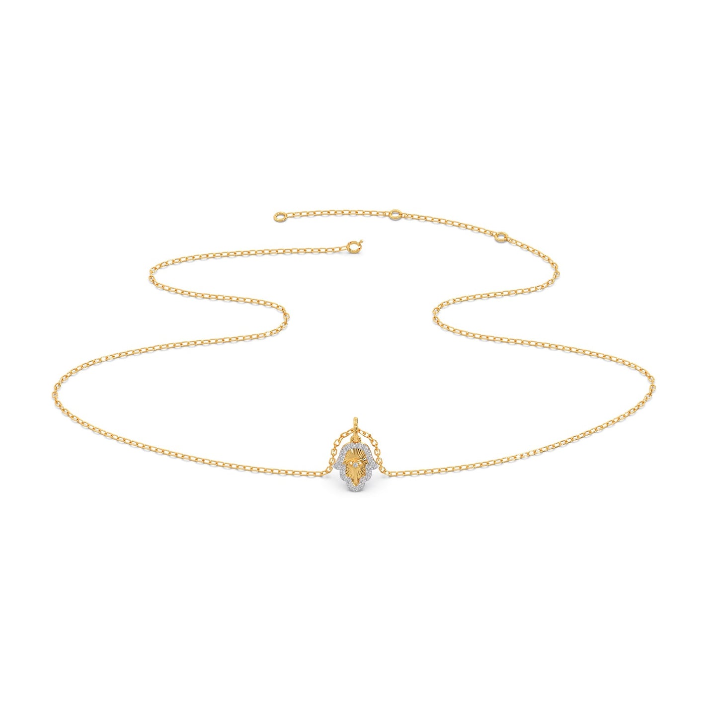 Hamsa Hand Diamond Pendant