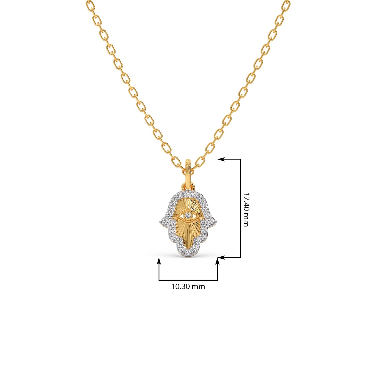 Hamsa Hand Diamond Pendant
