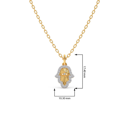 Hamsa Hand Diamond Pendant