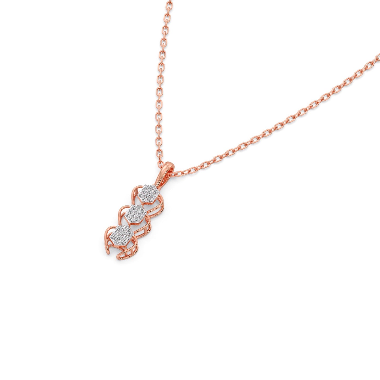 Antiqua Drop Diamond Pendant Necklace