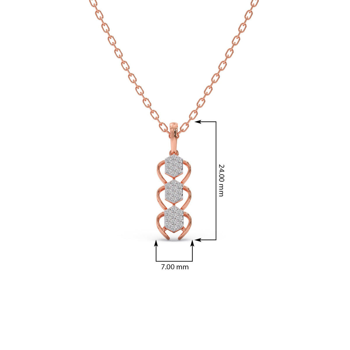 Antiqua Drop Diamond Pendant Necklace