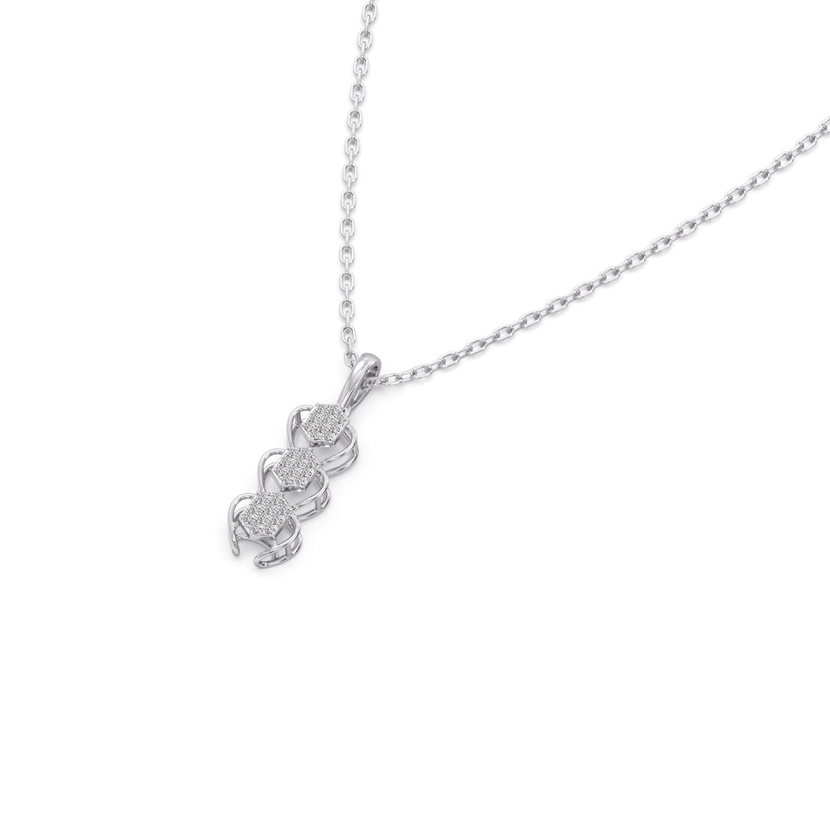 Antiqua Drop Diamond Pendant Necklace