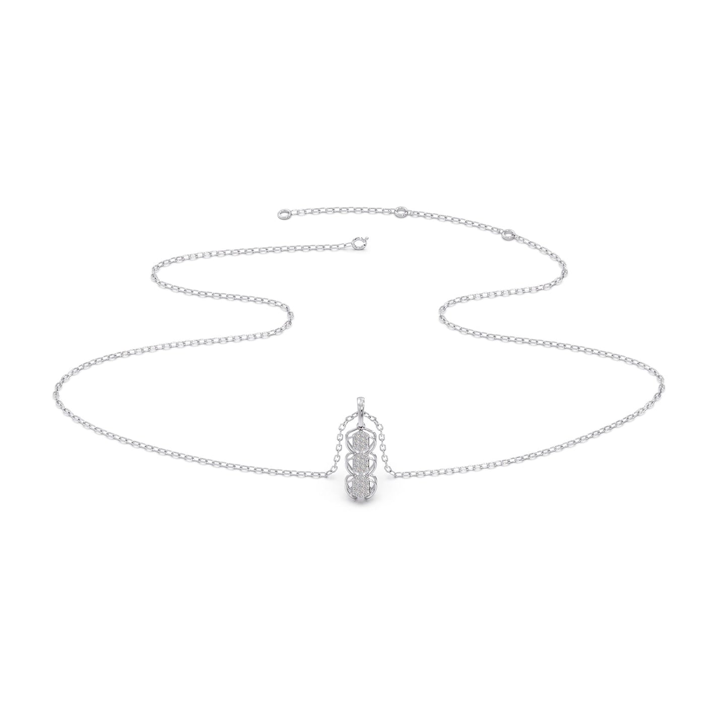 Antiqua Drop Diamond Pendant Necklace