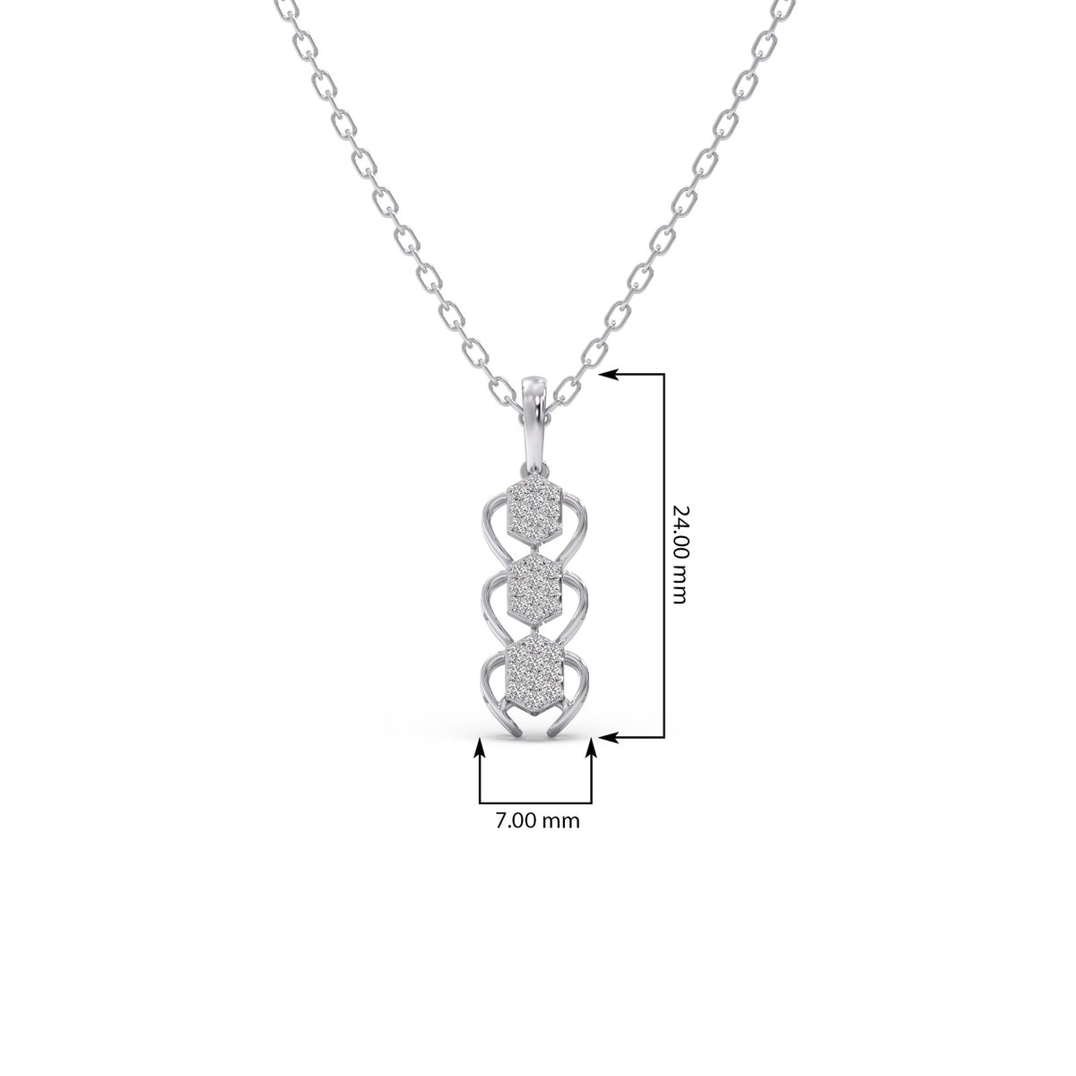Antiqua Drop Diamond Pendant Necklace