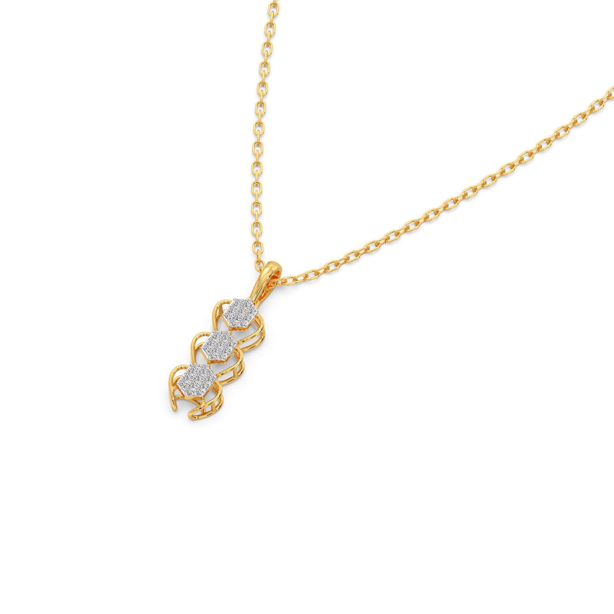 Antiqua Drop Diamond Pendant Necklace