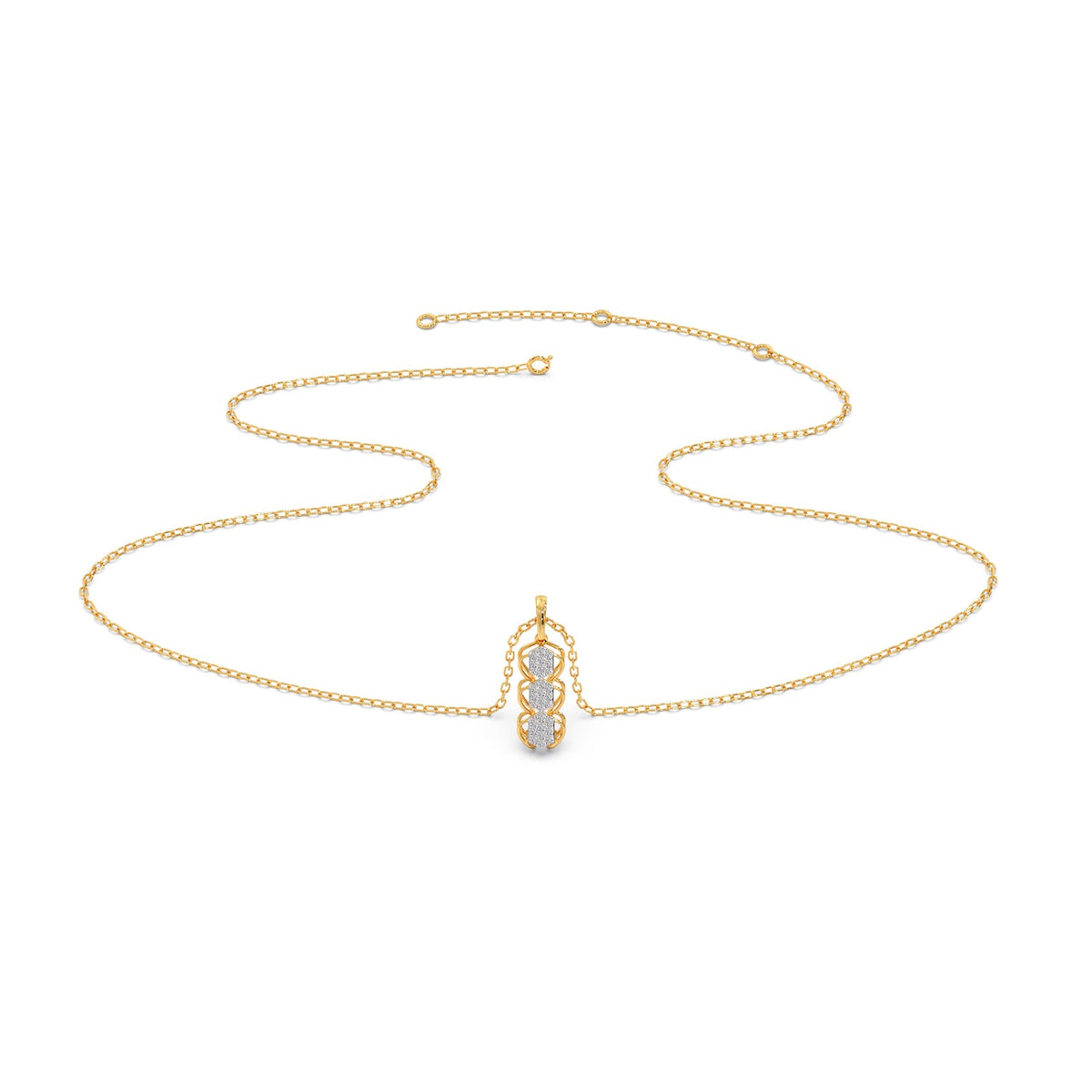 Antiqua Drop Diamond Pendant Necklace